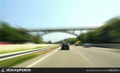 A time lapse driving fast in the highway in Summer.Gorgeous, high-energy roads time lapse. Good for a video background.Great for any driving, corporate, city or urban ideas.
