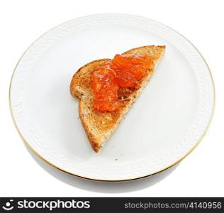 a toast with jam on a plate