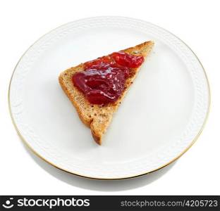 a toast with jam on a plate