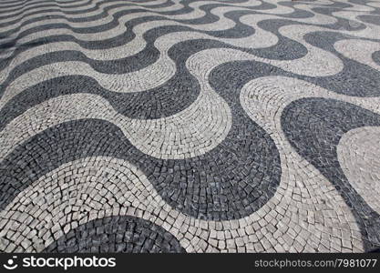 a traditioaal stoneroad in the city centre of Lisbon in Portugal in Europe.. EUROPE PORTUGAL LISBON OLD TOWN STONEROAD