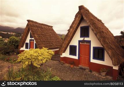a traditional and Rural House in the town of Santanal on the Island of Madeira in the Atlantic Ocean of Portugal.. EUROPE PORTUGAL MADEIRA SANTANA HOUSE