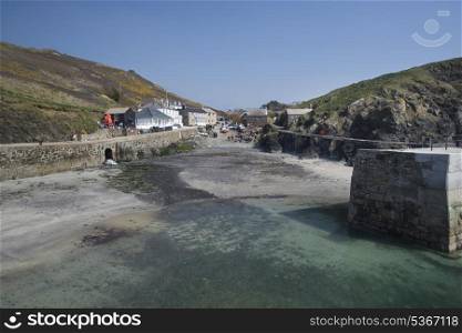 A traditional Cornish fishing village and harbor Cornwall England