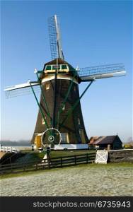 A traditional Dutch windmill at Leidschendam, the Netherlands