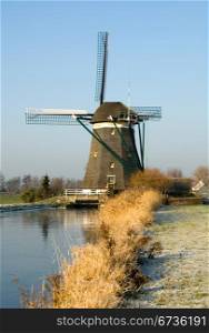 A traditional Dutch windmill at Leidschendam, the Netherlands