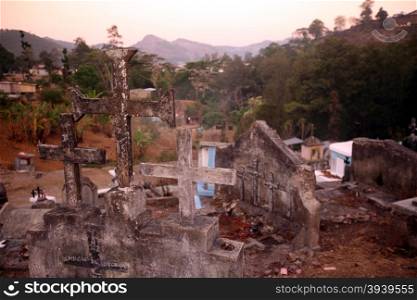 a traditional graveyard at the village of Moubisse in the south of East Timor in southeastasia.&#xA;