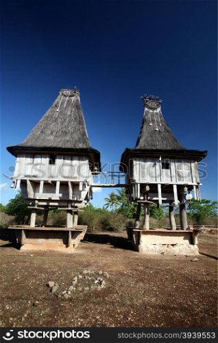 a traditional house at the village of Lospalos in the east of East Timor in southeastasia.&#xA;