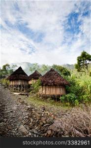 A traditional mountain village in Papua, Indonesia.