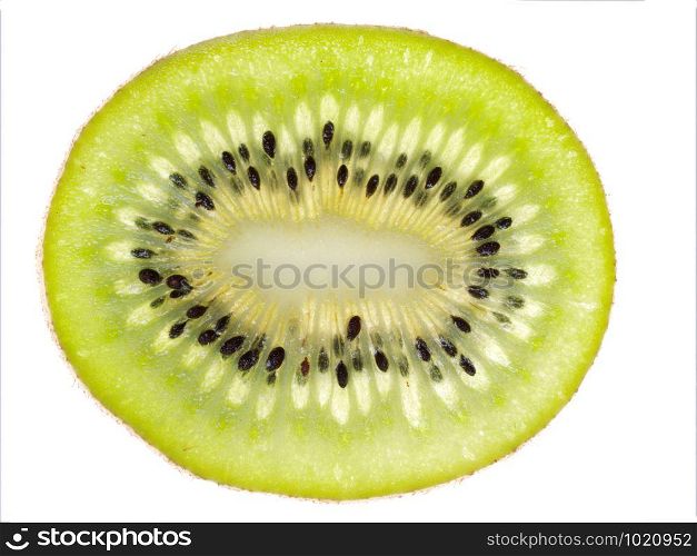 A transparent slice of kiwi