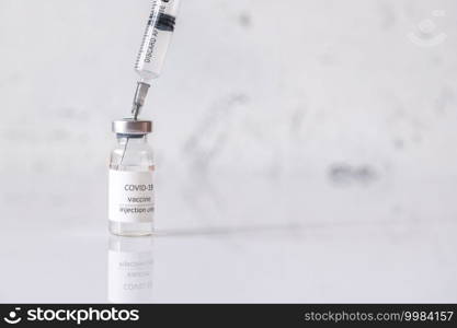 A tube of COVID-19 coronavirus vaccine