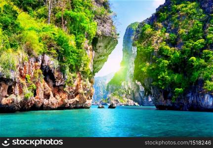A turquoise water of Maya Bay. Krabi. Thailand