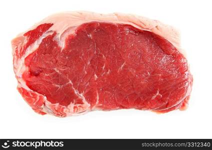 A veal sirloin steak isolated on a white background