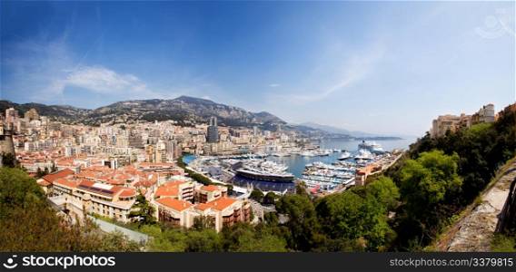 A very large panorama of Monaco, Monte Carlo.