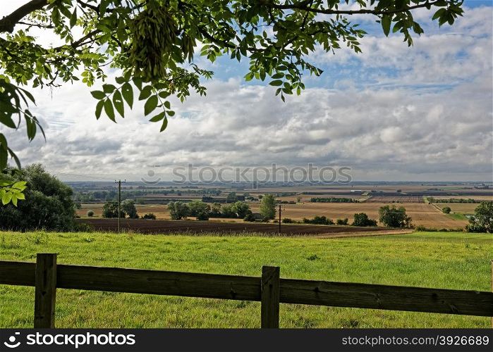 A view across the fertile arable farmland of the Lincolnshire Fens,UK