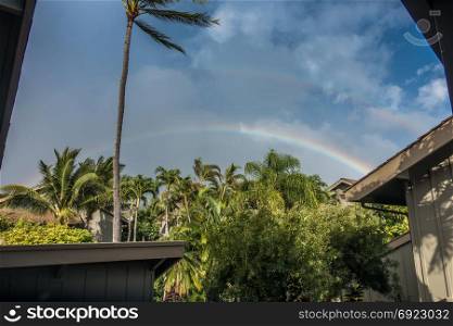 A view of a duble rainbow on Maui, Hawaii.