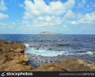 A view of a rocky shore of a Sicily island