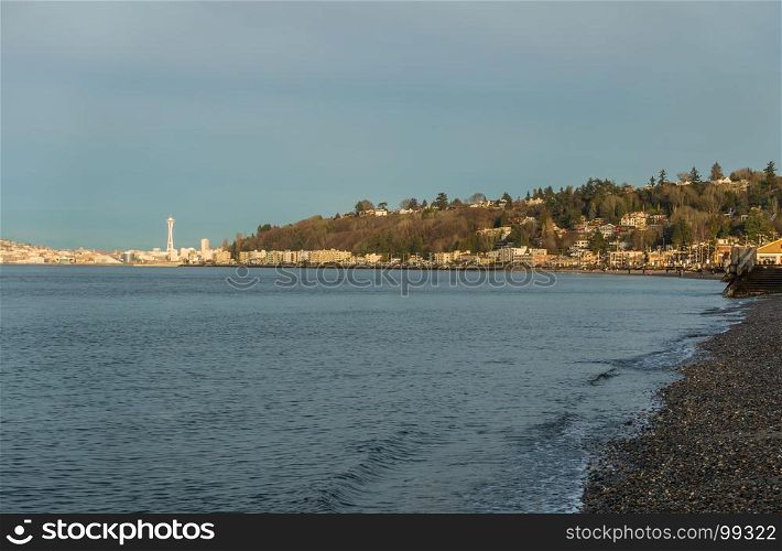 A view of Alki Beach in West Seattle.