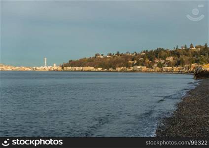 A view of Alki Beach in West Seattle.