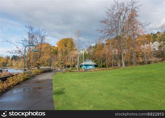 A view of autumn leaves at Coulone Park in Renton, Wasington.