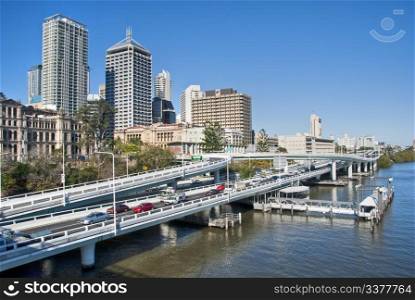 A view of Brisbane from the main bridge
