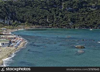 A view of Citara beach in Ischia island in Italy under Punta Imperatore headland