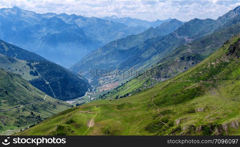 a view of Col du Tourmalet in pyrenees mountains