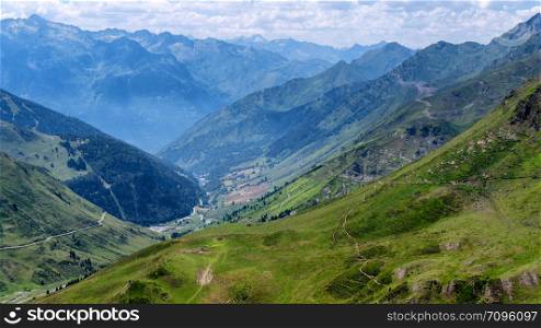 a view of Col du Tourmalet in pyrenees mountains