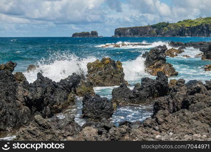 A view of Keanae Point in Maui, Hawaii.