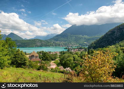 a view of Lake Annecy in the French Alps