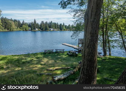 A view of Mirror Lake in Federal Way, Washington.