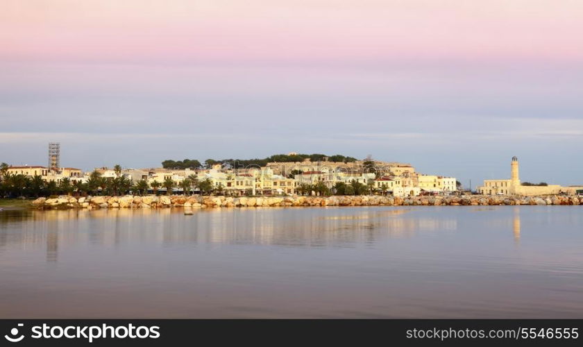 A view of Rethymnon city, Crete, Greece, shortly after dawn