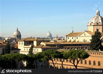 A view of Rome, captured from the monument to Vittorio Emanuele II