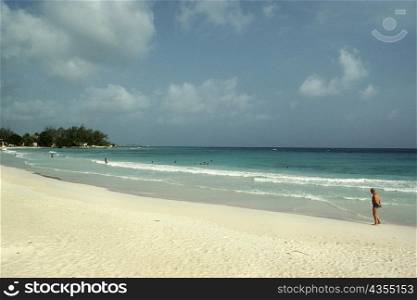 A view of St. Lawrence Gap Beach on the island of Barbados, Caribbean