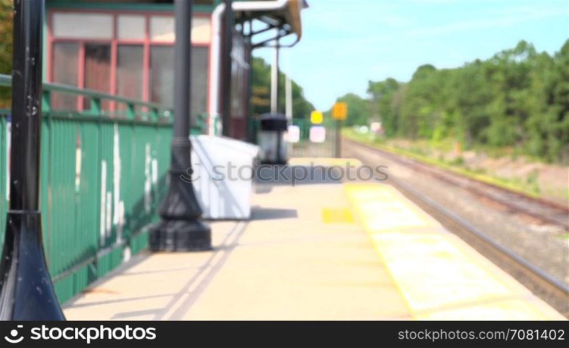 A view of the Bellport,NY train platform