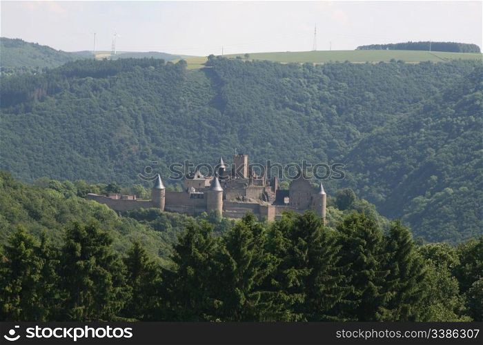 A view of the castle at Bourscheid, Luxembourg