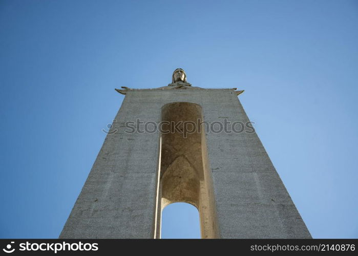 a view of the Cristo Rei near the City of Lisbon in Portugal. Portugal, Lisbon, October, 2021