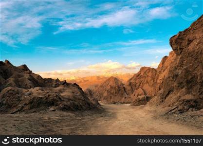 A view of the Death Valley at the Salt Mountain Range (Cordillera de la Sal), Atacama Desert, Northern Chile