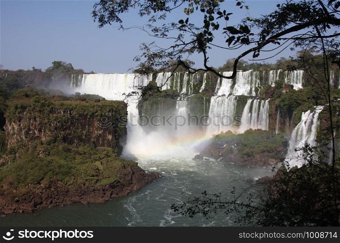 A View of the Iguazu Falls from Argentina