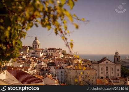 a view of the Old Town Alfama of the city Lisbon in Portugal. Portugal, Lisbon, October, 2021