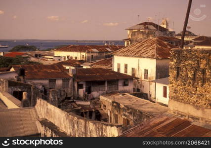 a view of the Old Town of Stone Town on the Island of Zanzibar in Tanzania. Tanzania, Zanzibar, Stone Town, October, 2004