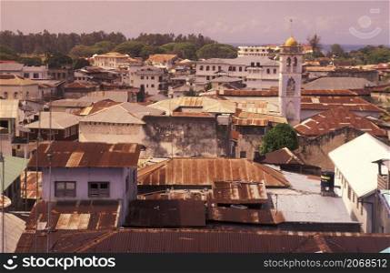 a view of the Old Town of Stone Town on the Island of Zanzibar in Tanzania. Tanzania, Zanzibar, Stone Town, October, 2004
