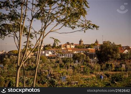 a view of the old Town of the city Evora in Alentejo in Portugal. Portugal, Evora, October, 2021