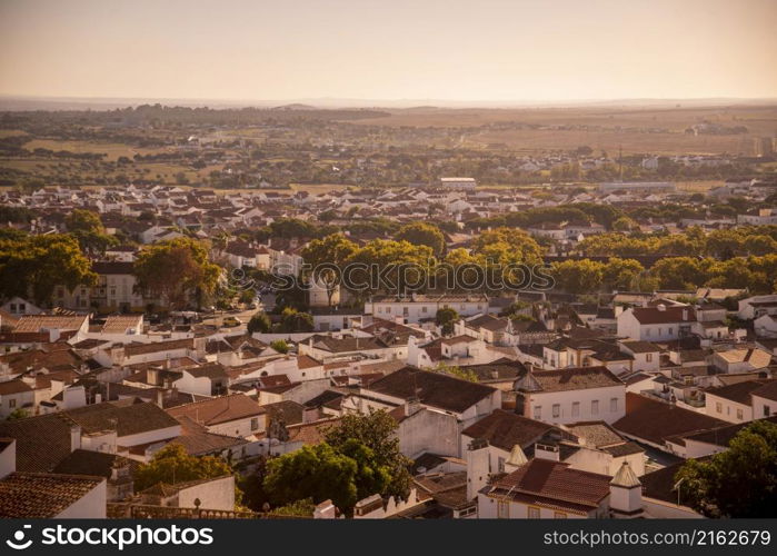 a view of the old Town of the city Evora in Alentejo in Portugal. Portugal, Evora, October, 2021