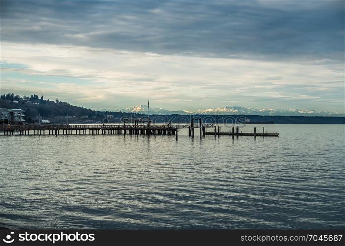 A view of the Olympic Mountains from the Ruston area of Tacoma.