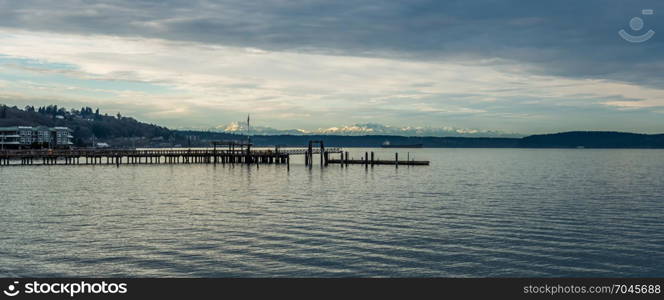 A view of the Olympic Mountains from the Ruston area of Tacoma.