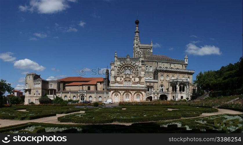 A view of the Palace Hotel of Bussaco, Portugal