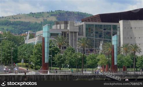 A view of the performing arts center in Bilbao,Spain