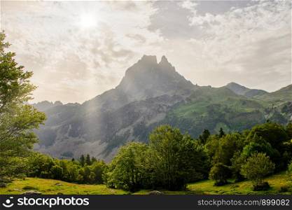 a view of the Pic du Midi d'Ossau in the French Pyrenees