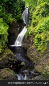 A view of the picutresque Glenariff Waterfall in Northern Ireland