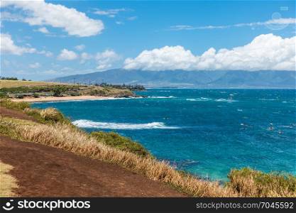 A view of the water at Hookipa Beach Park on Maui, Hawaii.