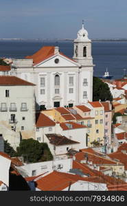 A view on the city of Lisbon - church